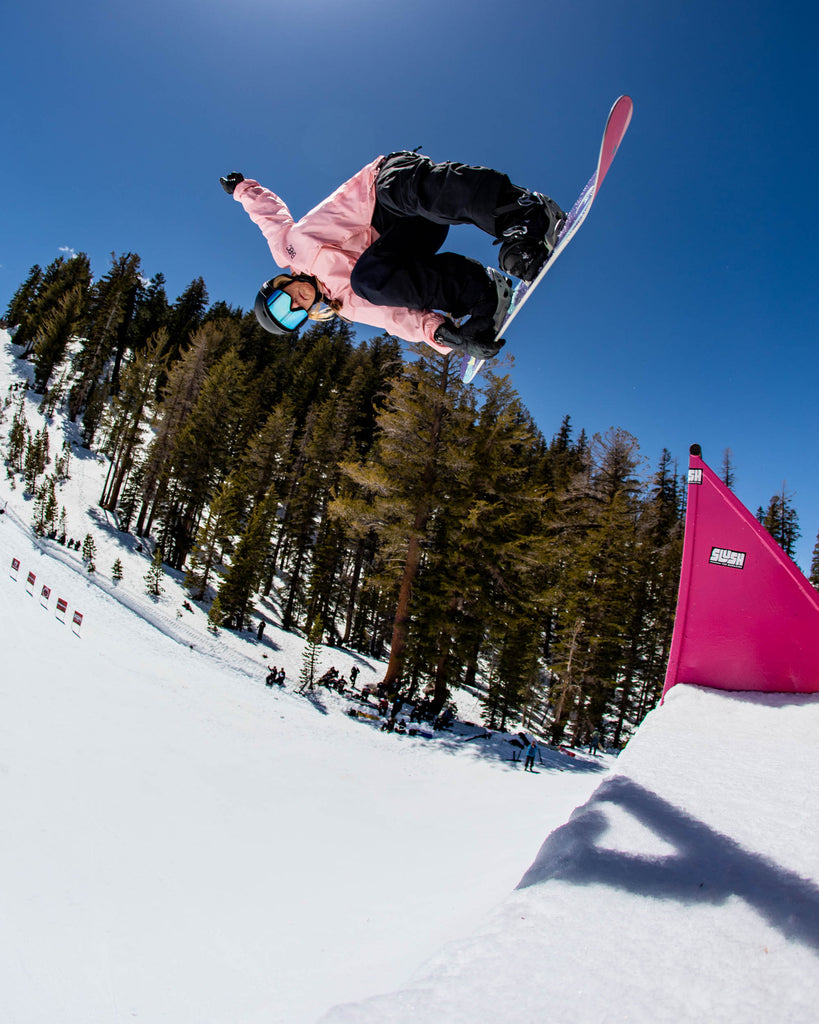 Shannon Dunn snowboarding at SLUSH 2024