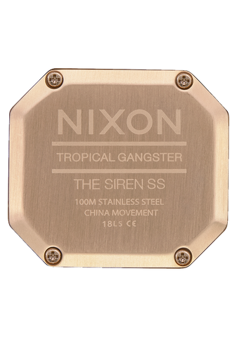 "TROPICAL GANGSTER" on back of Nixon Siren Stainless Steel