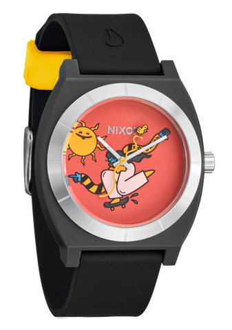 Black and Yellow Nixon x Hannah Eddy Time Teller OPP Watch