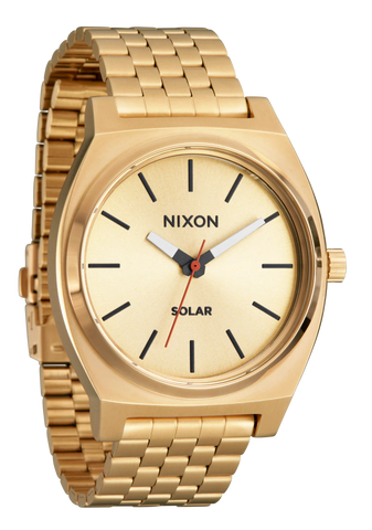 Gold Nixon Time Teller Solar Watch