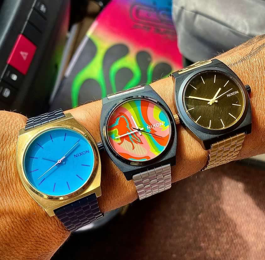 Jaiver Cachón wears three of his favorite Nixon Time Teller watches