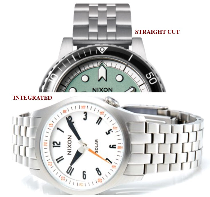 Diagram showing the two main types of watch bracelet end links