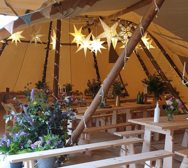 10 ways to use paper star lanterns at your wedding venue