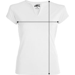 Camiseta entallada cuello pico mujer Belice Roly - Como medir