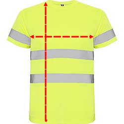 Camiseta de trabalho técnico de alta visibilidade Delta - Como medir