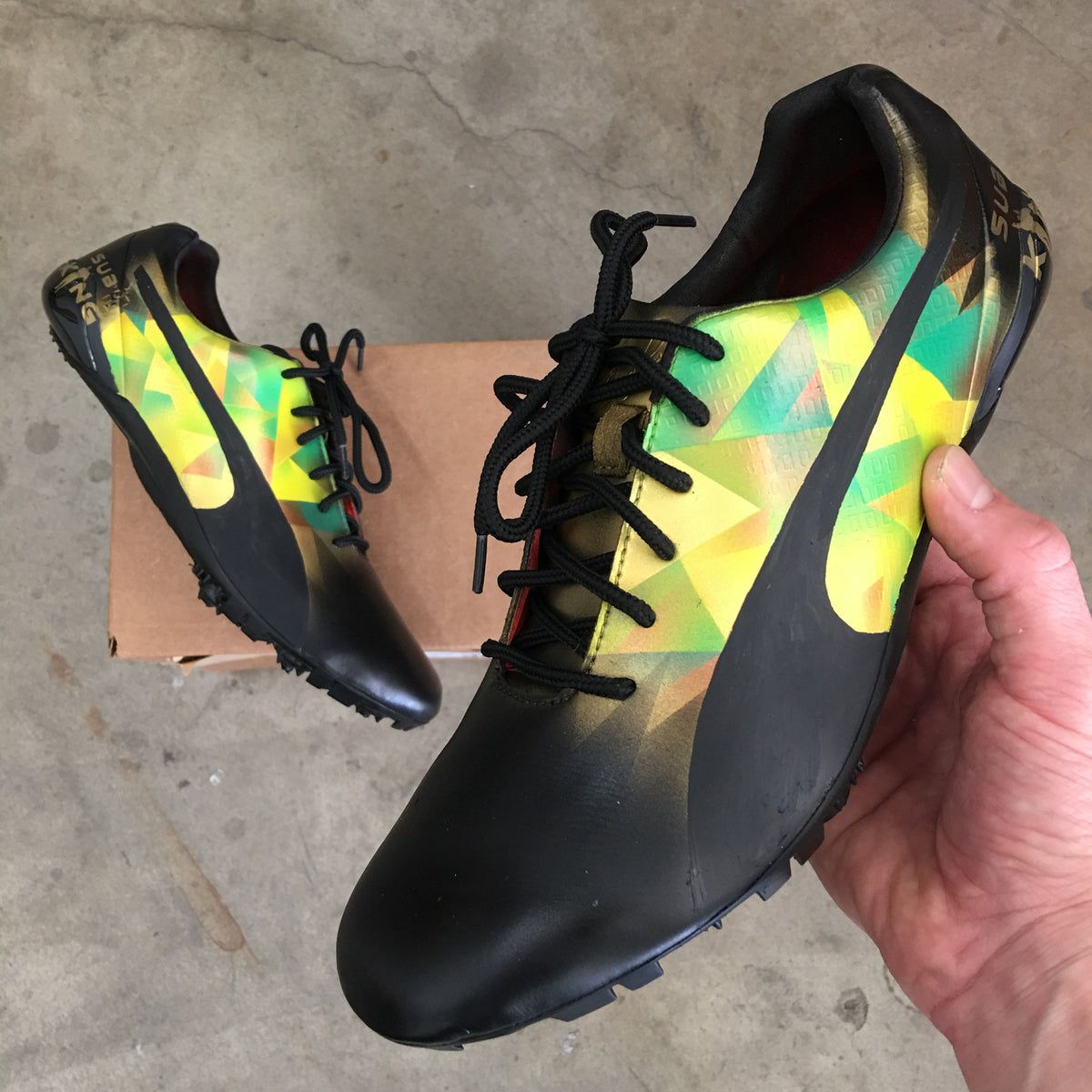Download Custom Painted Track Spikes For Jamaican Sprinter Asafa ...