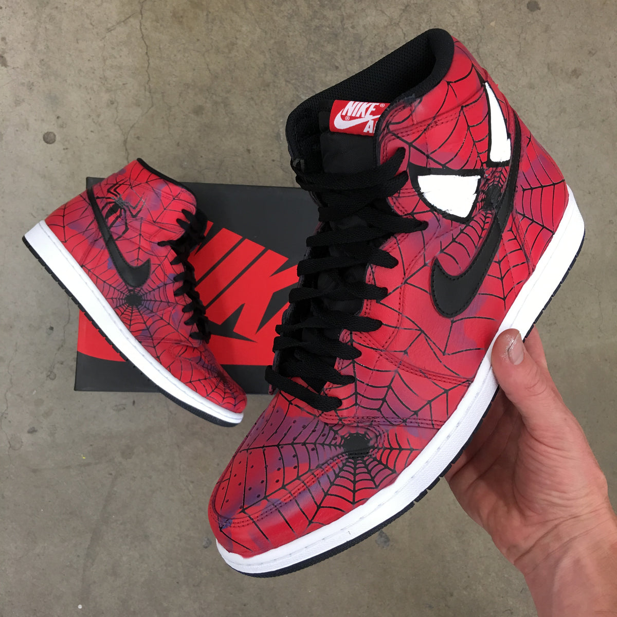 Spider-man Kicks Swingin in Style - Nike Jordans Retro 1 Hightops – B ...
