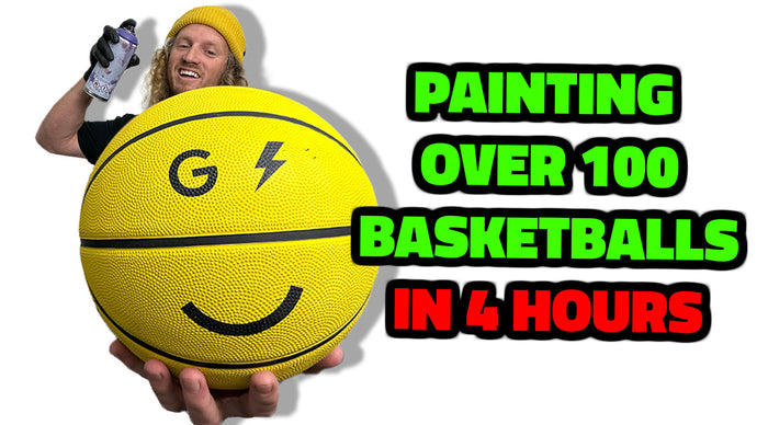 Painting 100 Basketballs For Gilly Hicks Store Opening