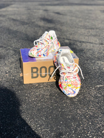 Custom Splatter Yeezy Boost 350 V2 Tripple White