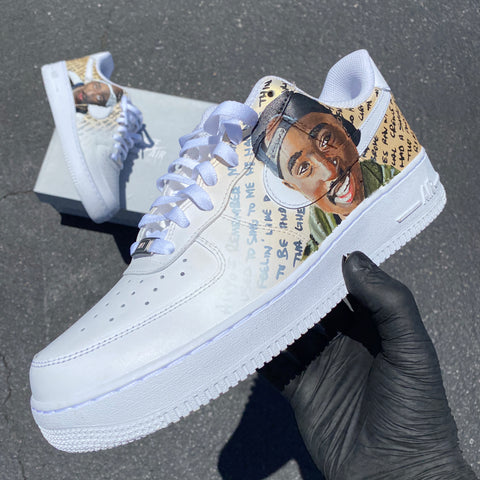 Nike Air Force 1 Tupac - Custom 2pac Sneaker - Hand-Painted Shoes - Custom Sneaker Af1