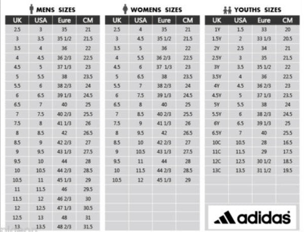 ik ga akkoord met bijl Arrangement Adidas Size Chart – B Street Shoes