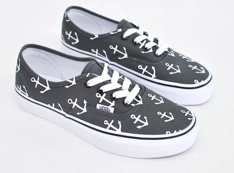 Hand Painted Anchor Vans - for your Nautical Summer B Street Shoes