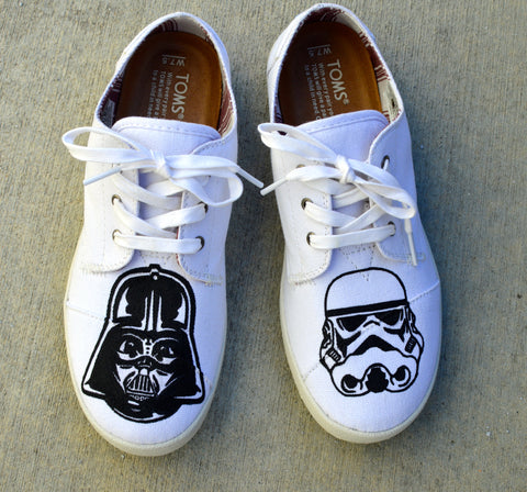 star wars Toms, Darth Vader, Storm Trooper, The Force Awakens, Custom Sneakers