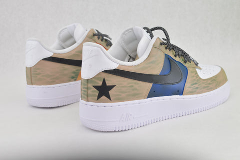 Olive Green Custom Air Force 1 - Hand Painted AF1 - Custom Forces