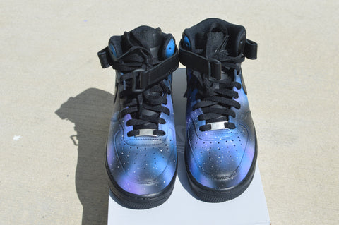 custom shoes, custom sneakers, galaxy nikes, custom nike shoes, galaxy nike af1, hand painted nike shoes