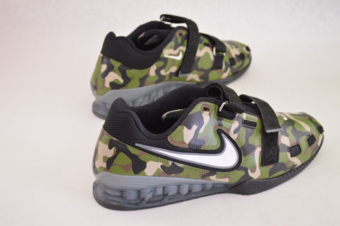Nike Romaleos 2, camo weightlifting shoes, custom hand painted nikes 