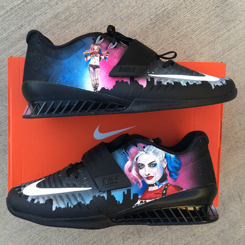 Custom Hand Painted Harley Quinn Nike Romaleos 3