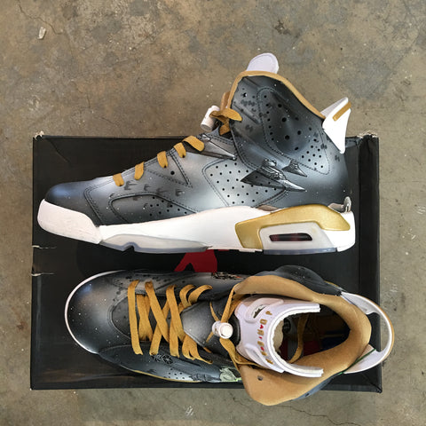 Custom Hand Painted Jordan Golden Moments 6 Retros