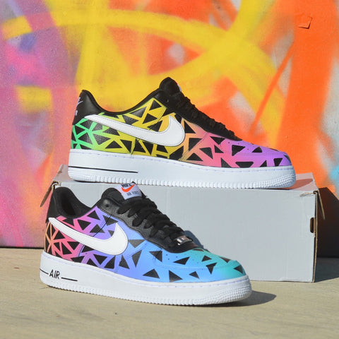 Custom Hand Painted Nike AF1, Custom Sneakers, Custom Trainers, Painted Shoes, B Street Shoes, Blake Barash, Zedd