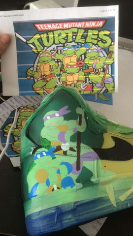 tmnt nikes, custom painted nike sneakers, hand painted nike af1, teenage mutant ninja turtle nike shoes