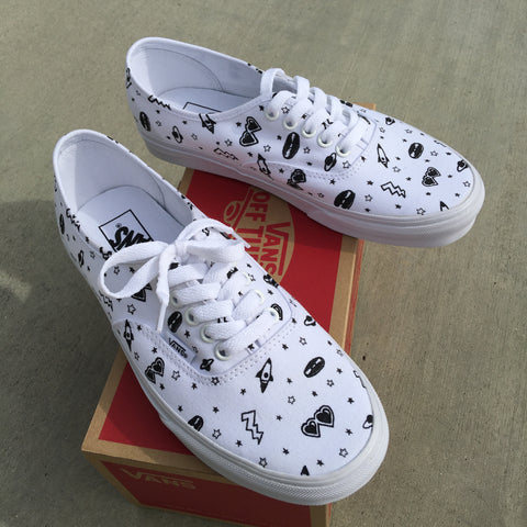 emoji shoes, emoji vans, custom vans, painted vans, courant ltd