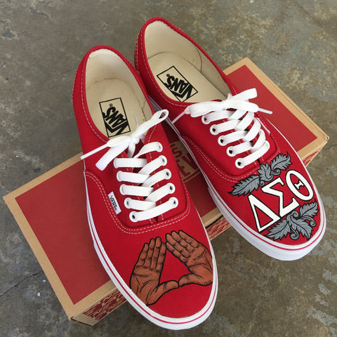 Delta Sigma Theta Vans, Custom Sorority shoes, hand painted vans shoes,