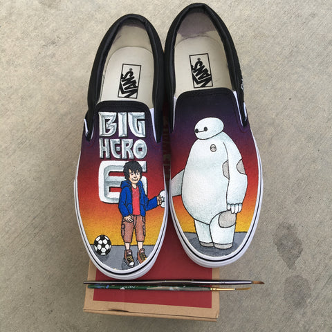 Baymax, hiro, big hero 6, custom vans, 