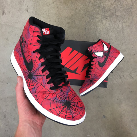 Spider-man Kicks Swingin in Style - Nike Jordans Retro 1 Hightops – B ...