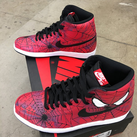 Spider-man Kicks Swingin in Style - Nike Jordans Retro 1 Hightops – B