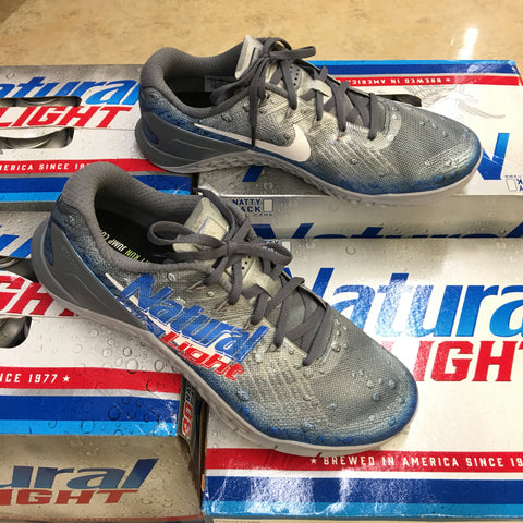 Custom Painted Natural Light Beer Nike Metcon 3 Crossfit Trainers