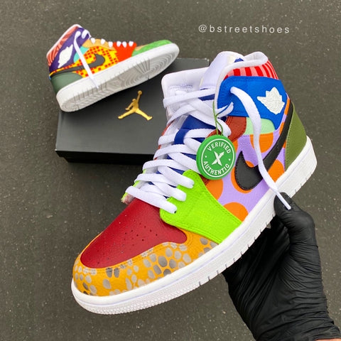 Custom Painted Nike Jordan 1 Mids \