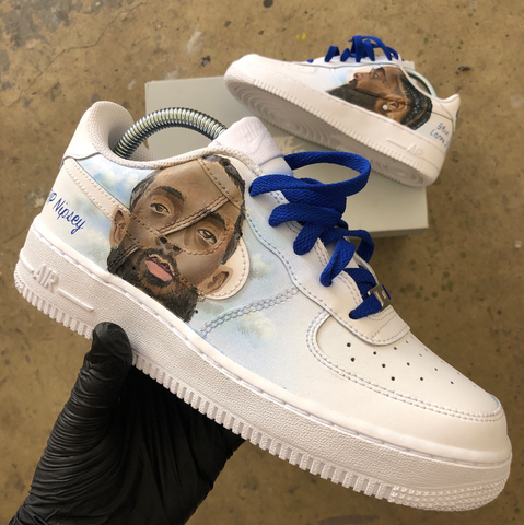 Nike Custom Hand-Painted Nipsey Hussle Tribute Air Force 1s – B Street Shoes