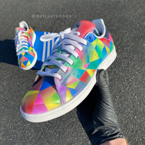 Hij Ontslag Legacy Battle of the Prism Patterns - Custom Hand Painted Adidas Stan Smith – B  Street Shoes