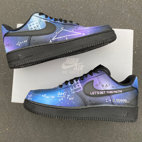 Custom Hand Painted Math Themed Air Force 1s