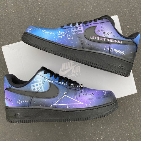 Custom Hand Painted Math Themed Air Force 1s