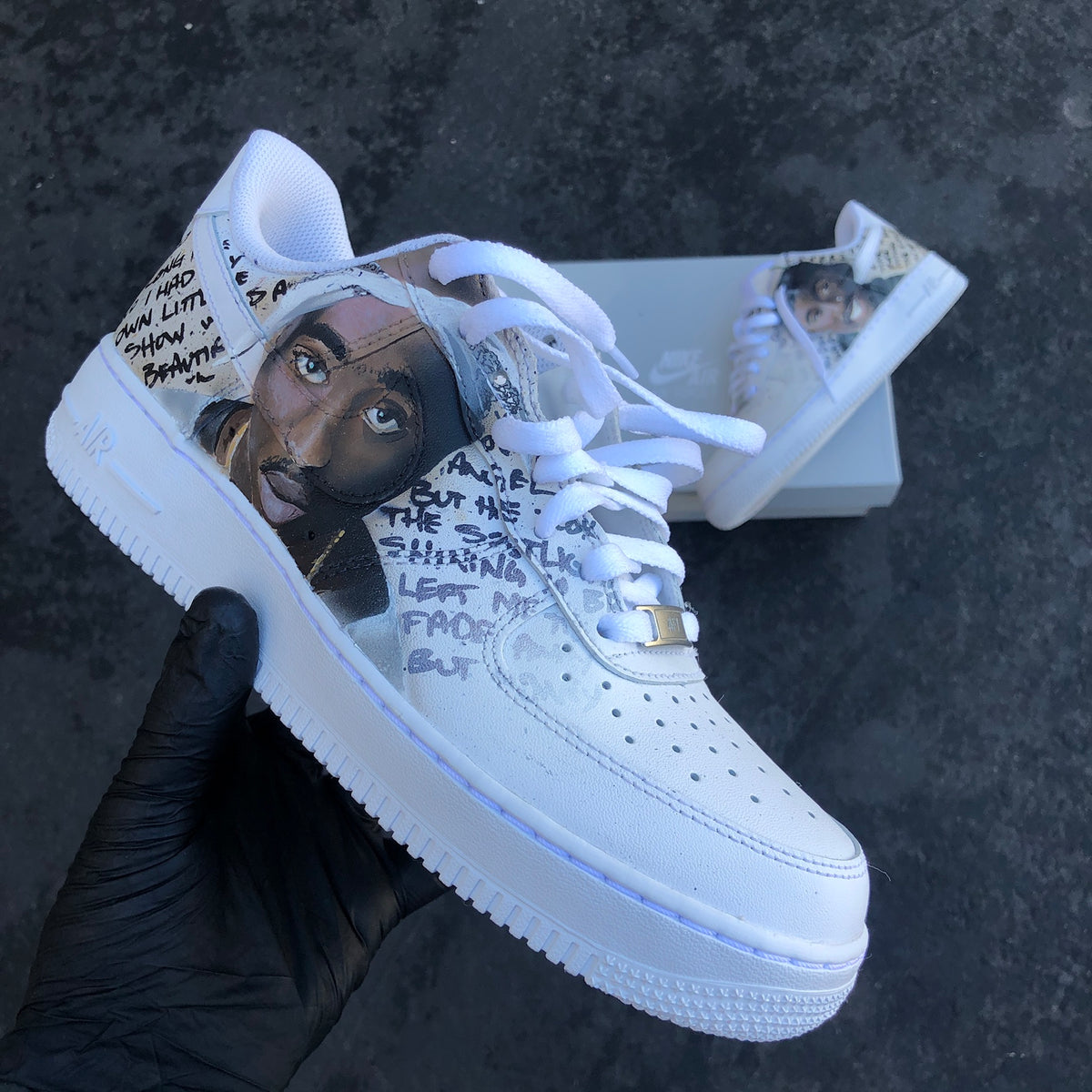 Tupac Portrait Nike Air Force 1s – B Street Shoes