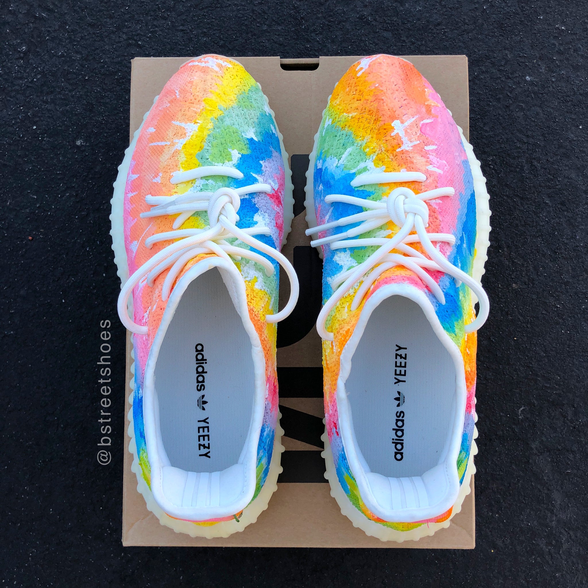 rainbow yeezy shoes