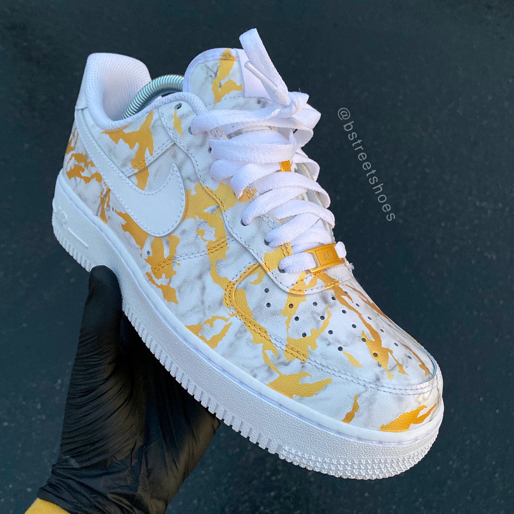 nike gold air force ones