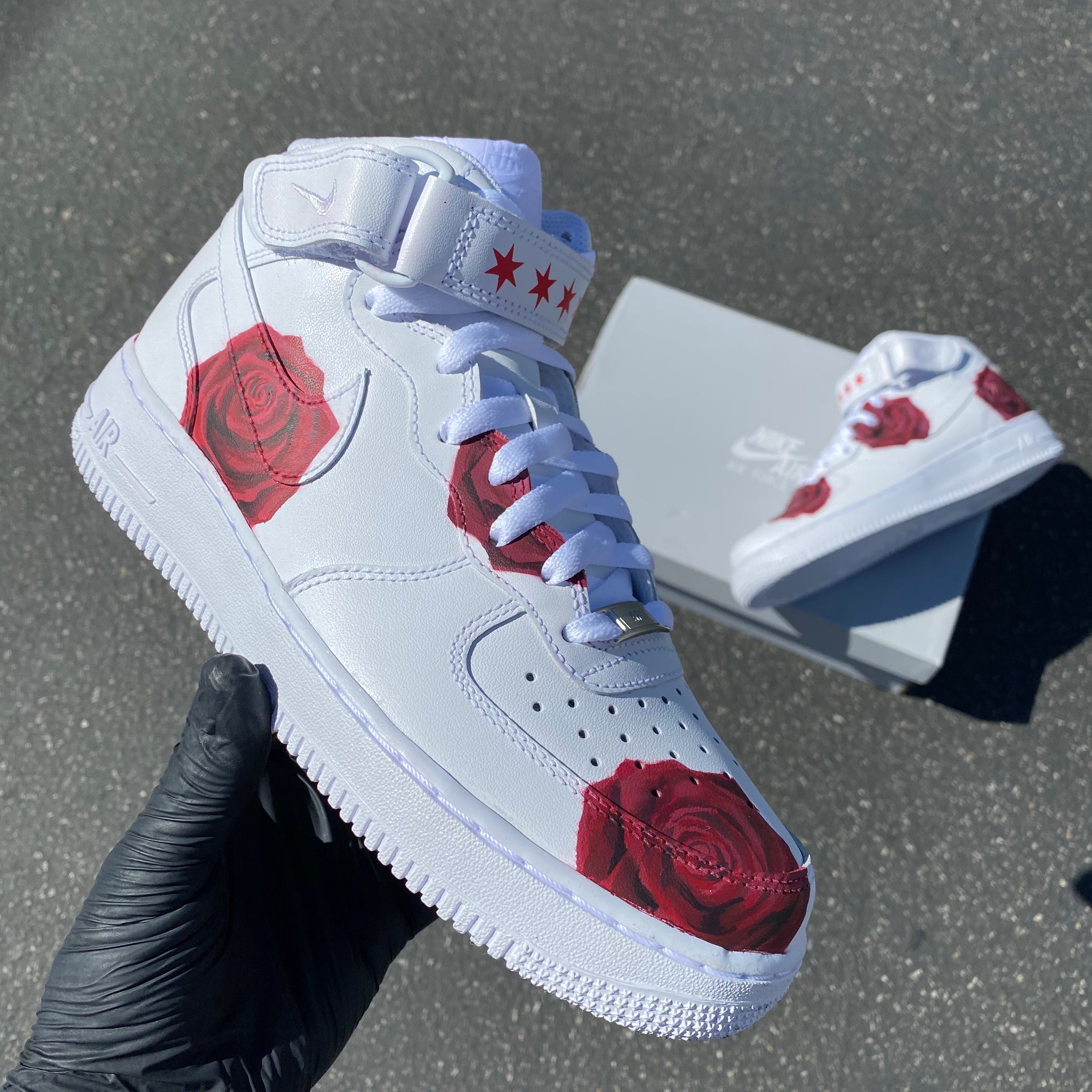 rose painted air force ones