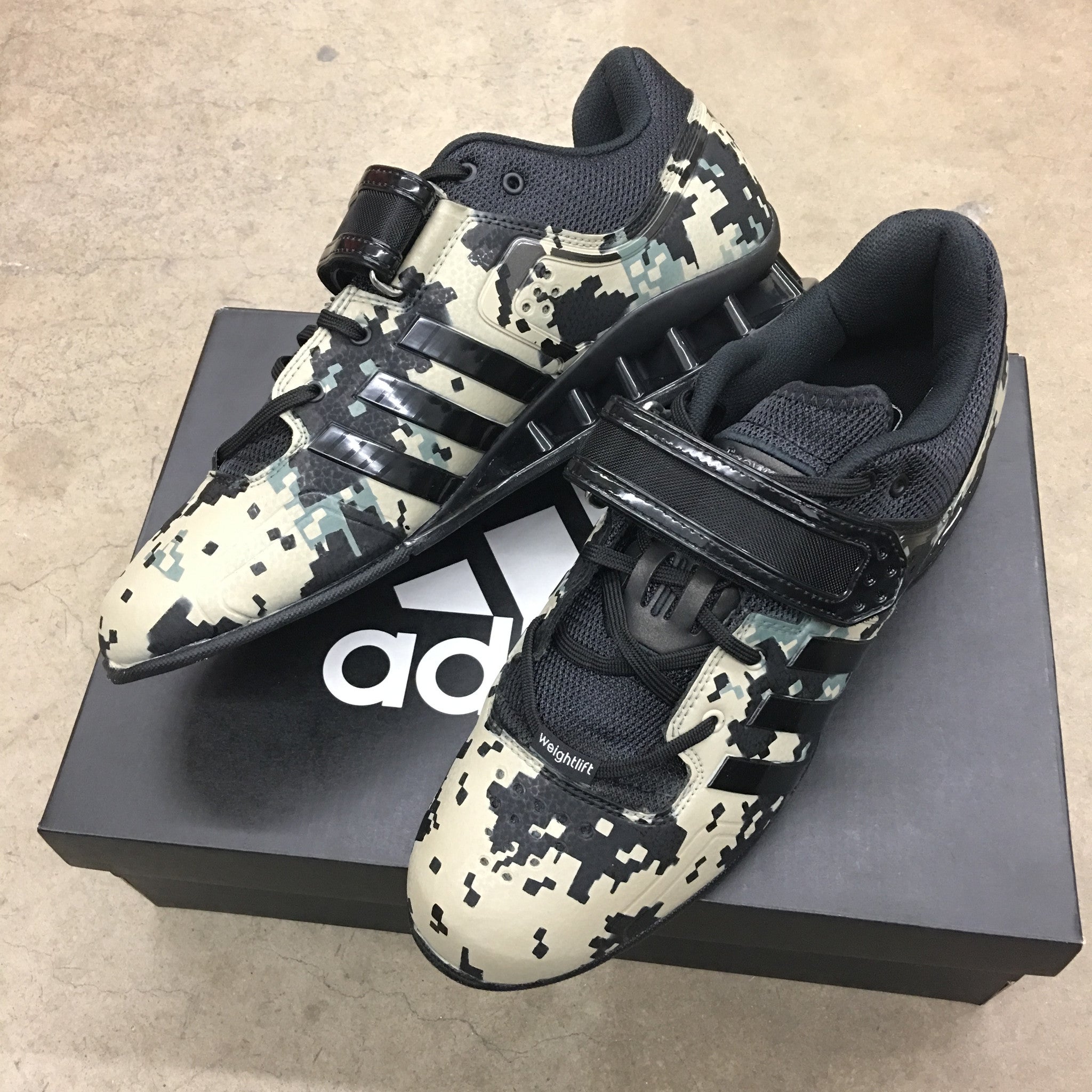 Custom Painted Adidas Adipower Lifters- Camo B Street Shoes