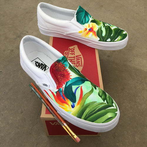 custom painted slip on vans