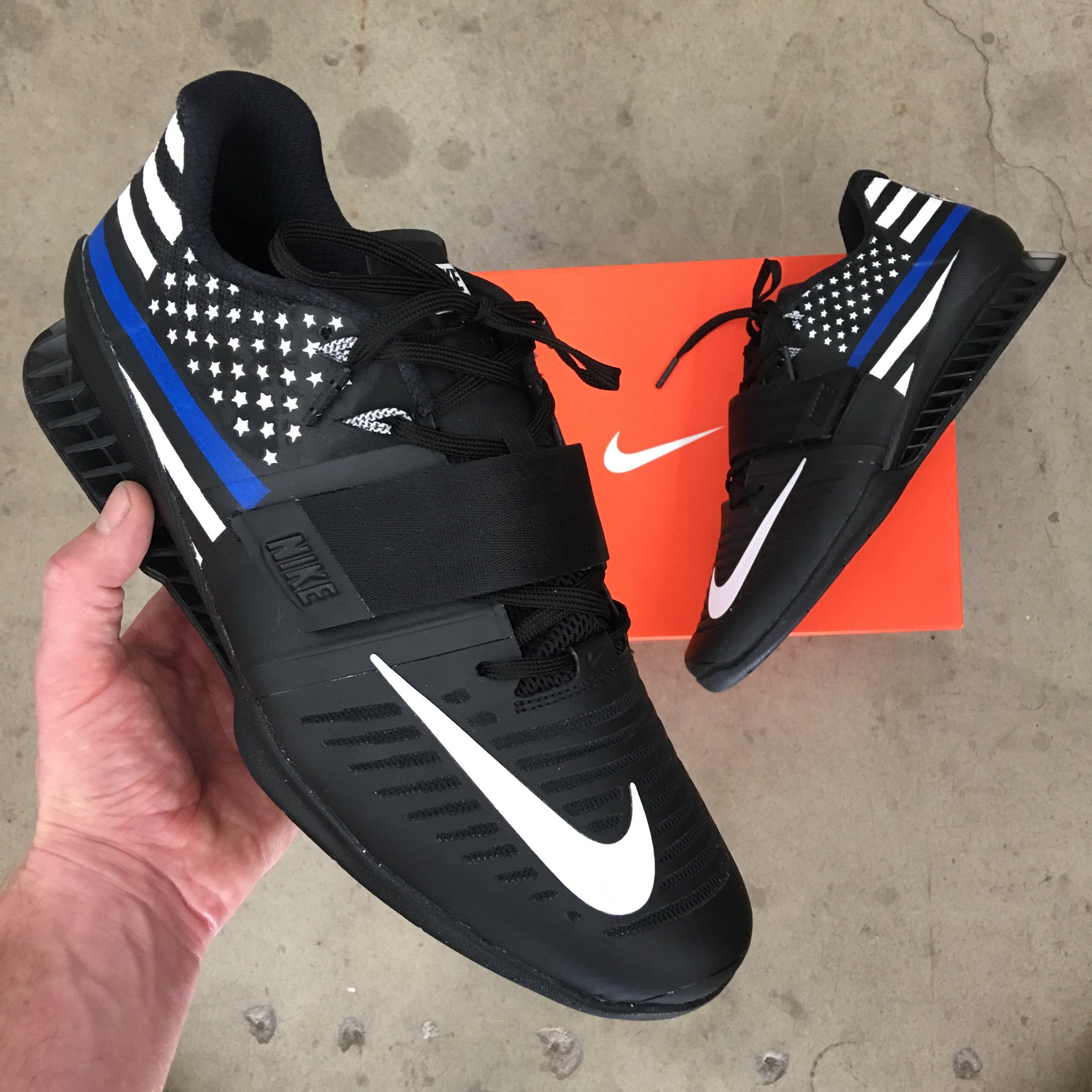 thin blue line nike shoes