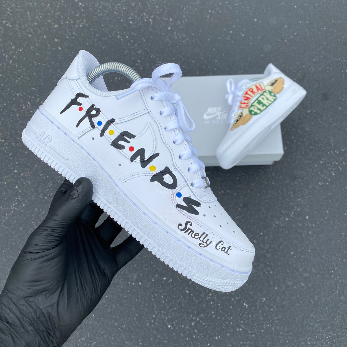 Custom Hand Painted Friends Theme White Nike Air Force 1 Low – B Street ...