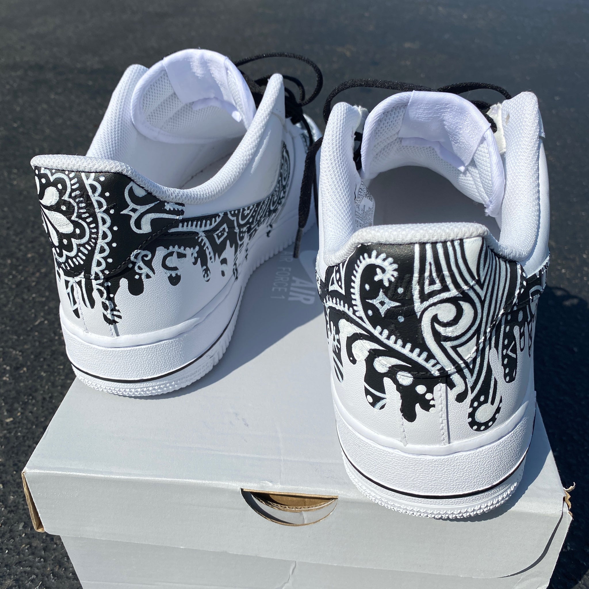 air force 1 black bandana shoes