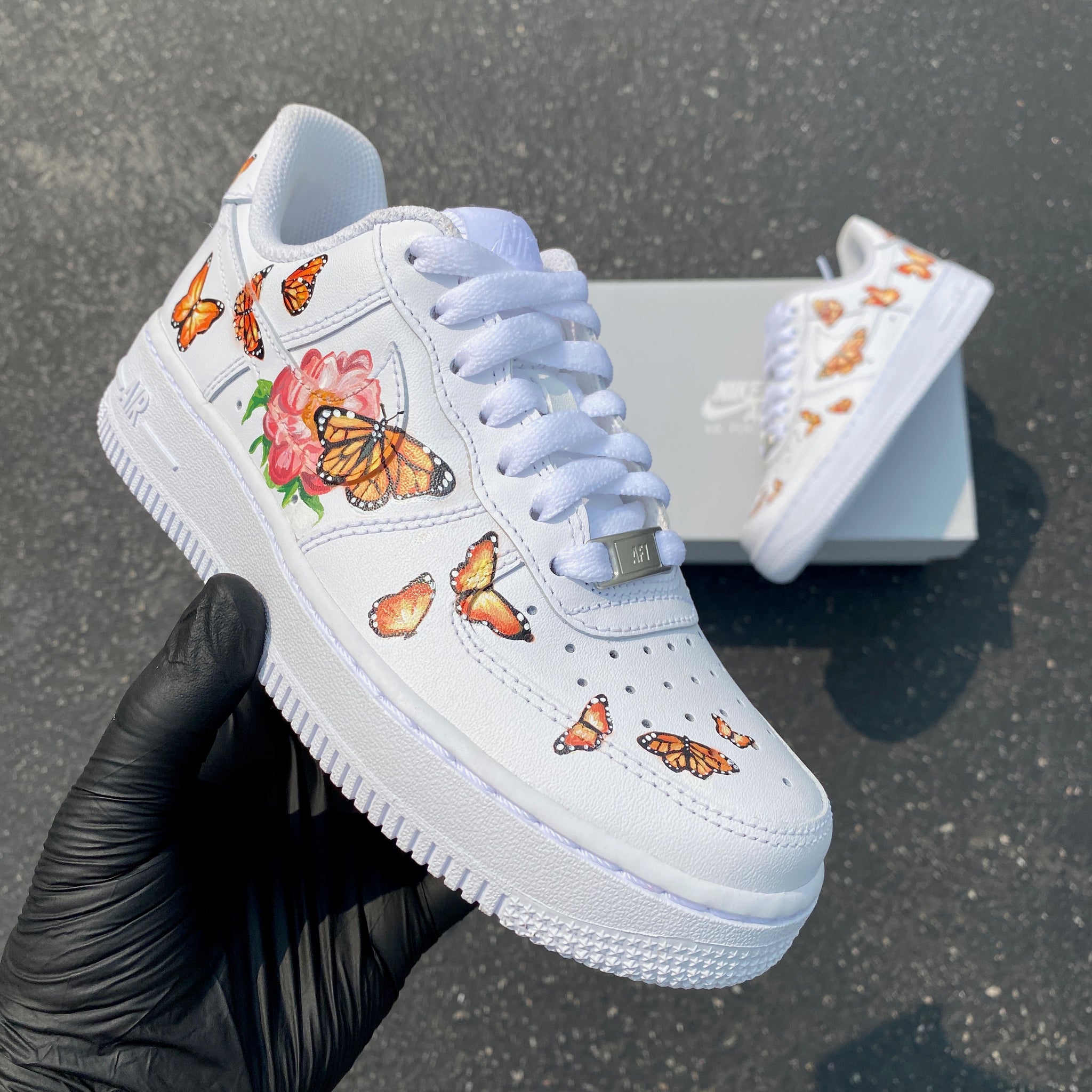 painted air force ones butterfly