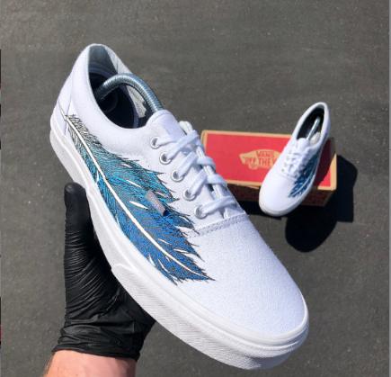 custom painted white vans