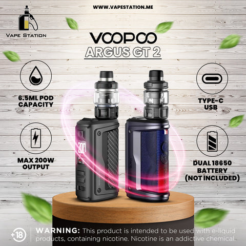 VOOPOO ARGUS GT 2 STARTER KIT 200W WITH MAAT NEW SUB OHM TANK 6.5ML