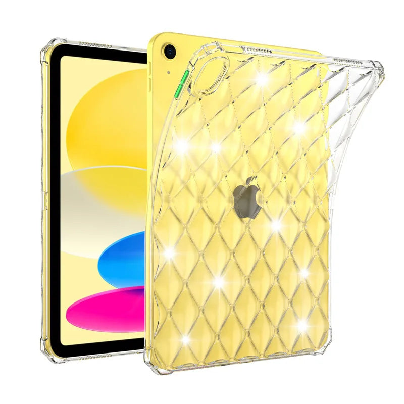 Soft Transparent Diamond shaped silicone Protective Anti-fall Case For ipad