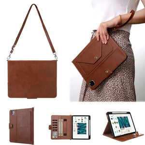 Fashion Women PU Leather Generation Cases with Pen Holder Strap Card Holders Case for iPad - AF Case