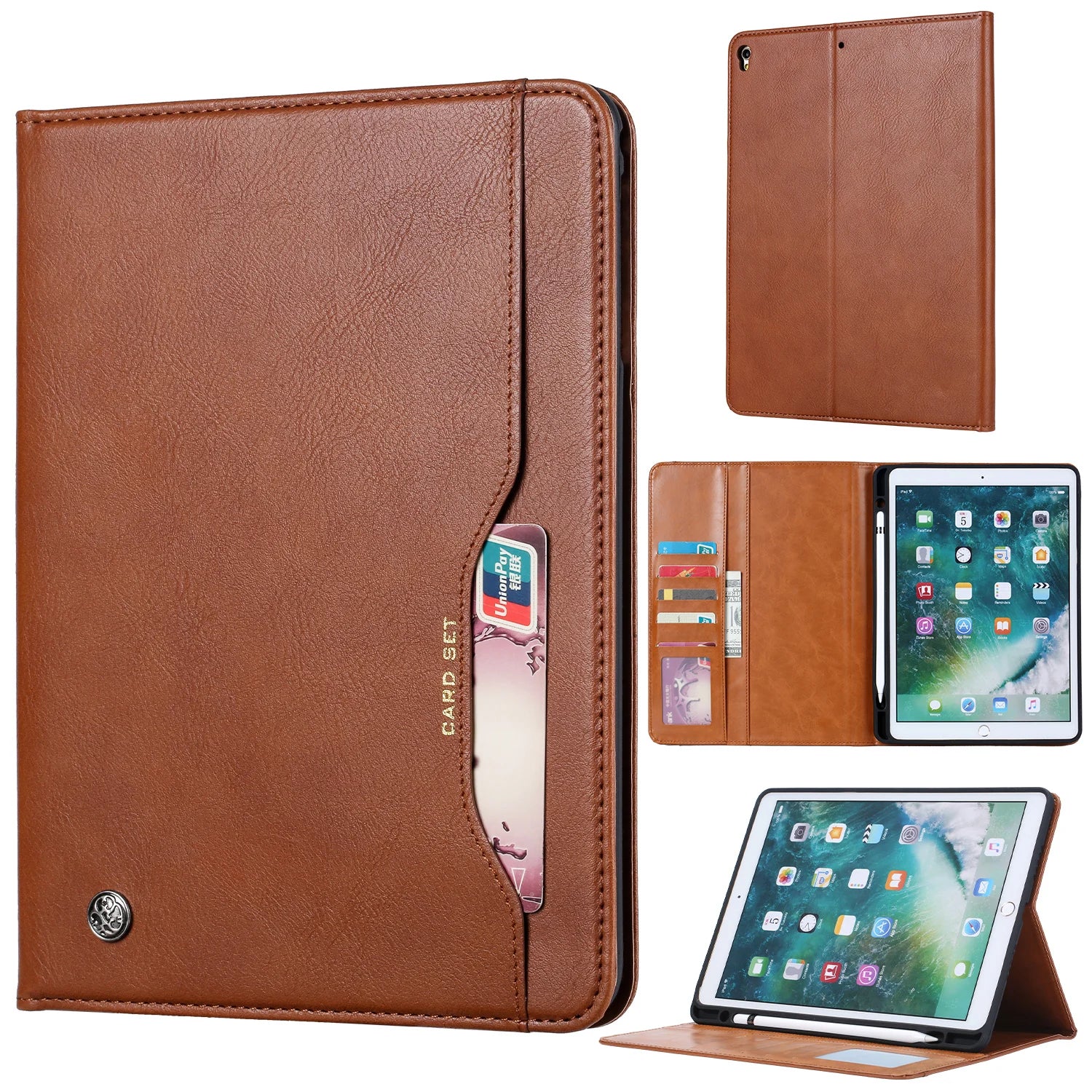Leather Flip Smart Business Tablet Shell Case For iPad